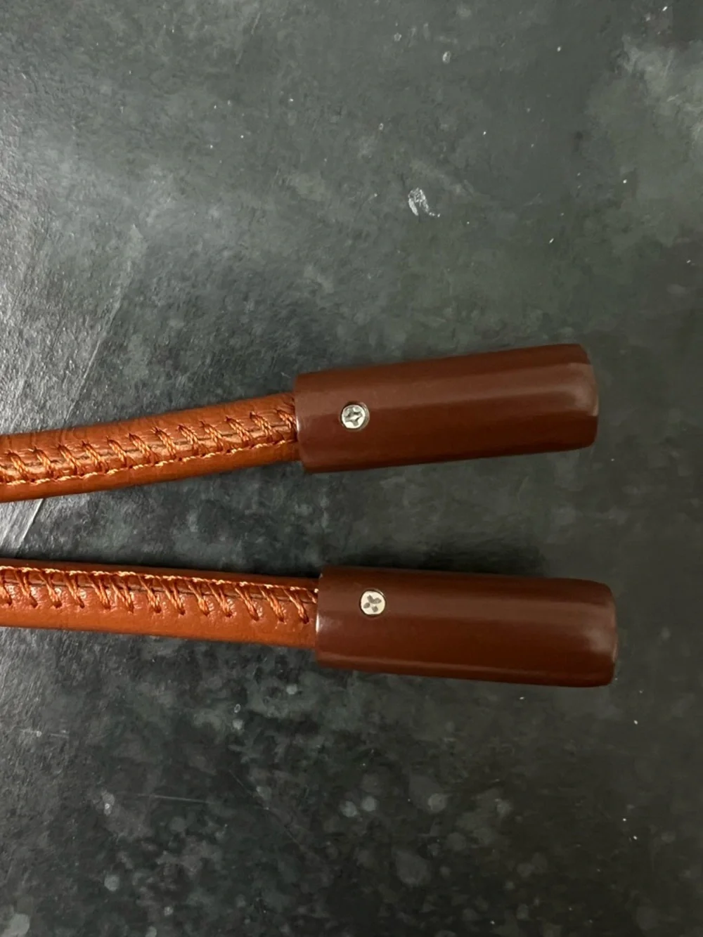 Zara TUBULAR LEATHER CORD  (US 32) BROWN - Picture 3 of 5